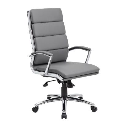 China Back Executive Swivel Office Desk Chair with Ribbed Puresoft Upholstery and Lumbar Support for sale