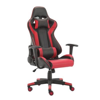 China Silla de juego de tela de cuero sintético 2022 con ruedas reclinadas estilo de carreras de PC gamer en venta