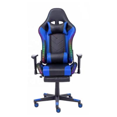 China Seat Height 54cm Adjustable Armrest Racing LED Light RGB Gaming Chair with Custom Logo for sale