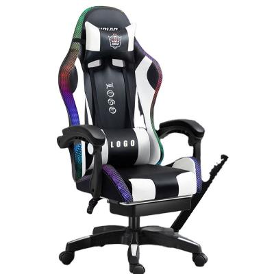 China RGB Gaming Chair with Lights and Speakers PU Leather Massage Computer Game Chair for sale