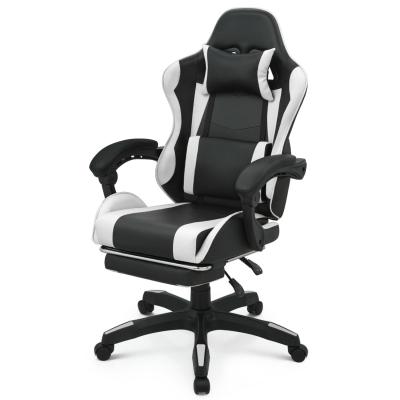 China Swivel Gaming Chair with Footrest Headrest Lumbar Support Black High Back Other Style for sale