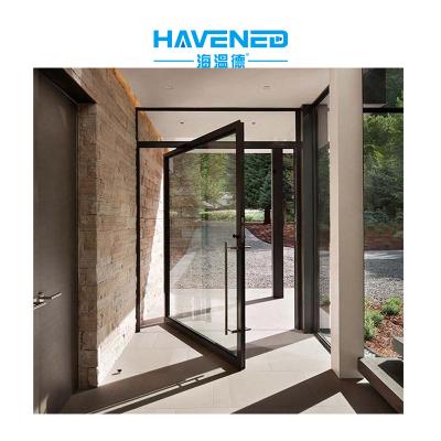 China Sound Insulation Home Entrance Factory Direct Selling Design High Quality Aluminum Alloy Aluminum Framed Glass Modern Flat Swing Door for sale