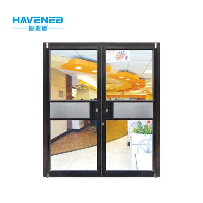 China sound insulation factory price metal aluminum alloy sale chain store door cheap commercial bank door for sale