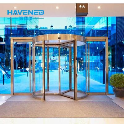 China Heat Insulation China Manufacture Automatic Induction Glass Sensor Revolving Door for sale