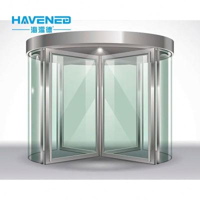 China Commercial Automatic Heat Insulation Hotel Door Security Crystal Revolving Door Stainless Steel Automatic Glass Revolving Door for sale