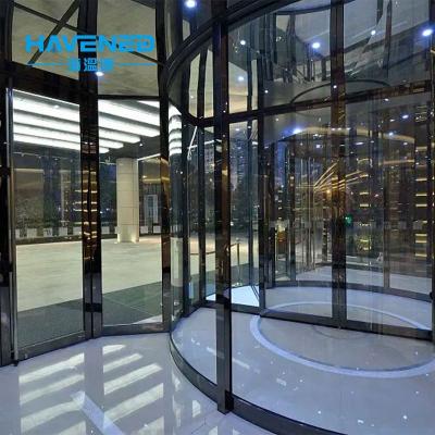 China Tempered Glass Single Impact Revolving Door Stainless Steel Door Entrance Heat Insulation Rated Mall Pivot Door for sale