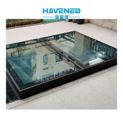 China Hot Selling Magnetic Screen Waterproof Electric Aluminum Glass Roof Skylight Roof Window Top Open Skylight for sale