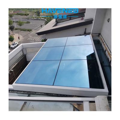 China Waterproof Aluminum Double Magnetic Screen Roof Skylight Window Electric Auto Glazed Design for sale