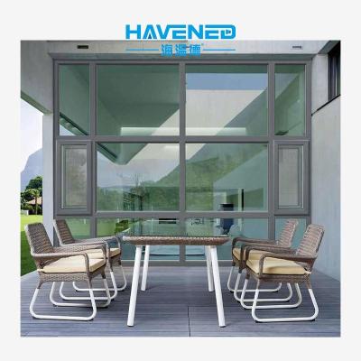 China Energy Efficient Rolling Windows And Doors Insulated Aluminum Alloy Casement Windows With Built In Blinds for sale