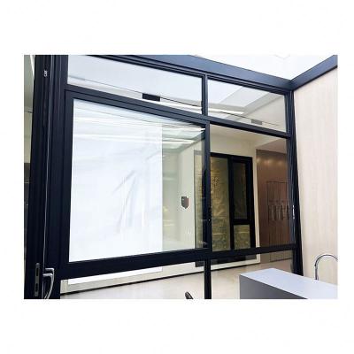 China Double Screen French Door Grill Design Aluminum Window Casement Magnetic Glazed Window for sale