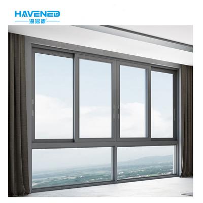 China Factory Direct Selling Double Glazed Screen Folding Sliding System Window Anti-theft Window Aluminum Sliding Window for sale