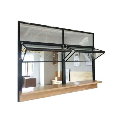 China Modern Swing Window Aluminum Alloy Vertical Folding Up and Down Folding Windows Exterior Black Aluminum Alloy Window for sale