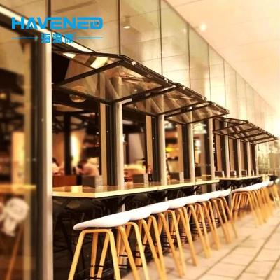 China Commercial External Vertical Swing Opening Aluminum Alloy Double-Fold Through Window Folding Black Through Folding Window for sale