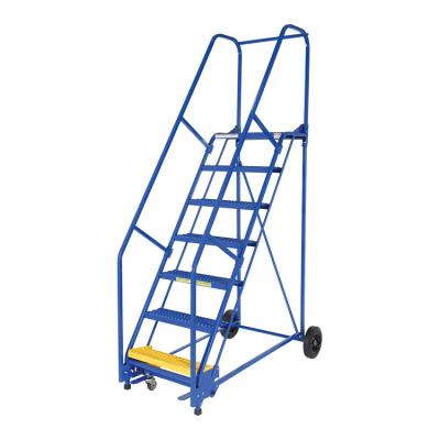 China Insulation Ladders Customization Warehouse Metal Ladder And Shelf Ladder With Wheel for sale