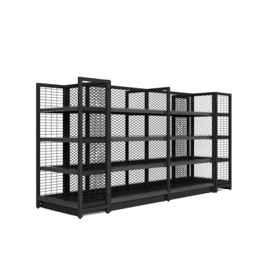 China Single/double-sided double-layer design supermarket multi-function rack shelves supermarket display rack for sale