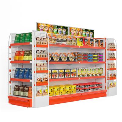 China High quality cold rolled steel gondola supermarket rack shelf single/double sided multi function for store supermarket for sale