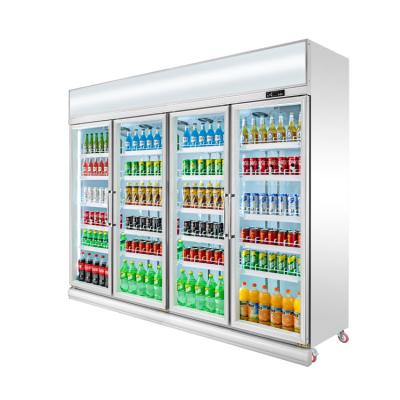 China Single-Temperature Commercial Cooler Glass Door Display Fridge For Beverage Drinks With Led Light for sale