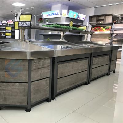 China Wholesale single/double sided fruit and vegetable display rack buries vegetable display stand for supermarket for sale