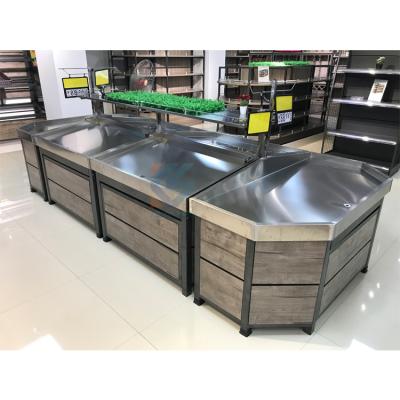 China Single/double-sided fruit vegetable shelf wholesale fruit store shelves fruit rack display stand for sale