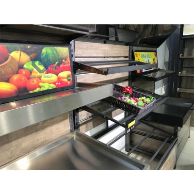 China Single / Double Sided Fruits And Vegetables Customize Vending Shelves Display , Markets Product Shelf for sale