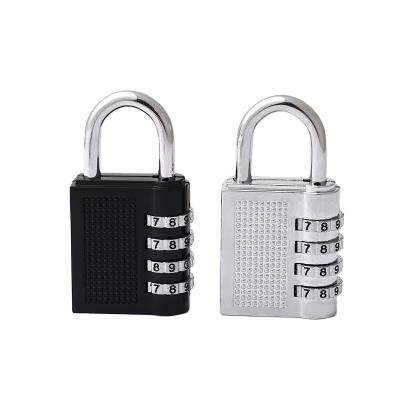 China 4 Digit Password Combination Padlock Large Travel Gym Zinc Alloy Lock Black And White Zinc Alloy+Plastic Luggage Lock for sale