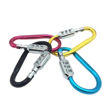 China High Quality Multicolor Zinc Alloy Zinc Alloy+Plastic Travel Lock Backpack Carabiner Password Lock for sale