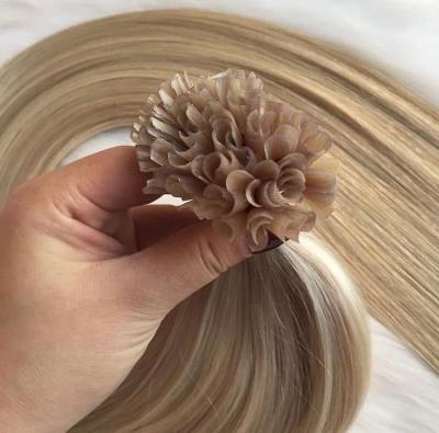 China Virgin curly curl cuticle aligned keratin hair extension wholesale remy double u tip i tip hair vendor pulled extensions for sale