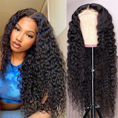 China Deep Wave China Manufacturer 150% Density 13x4 Lace Front HD Deep Wave Human Hair Wigs for sale