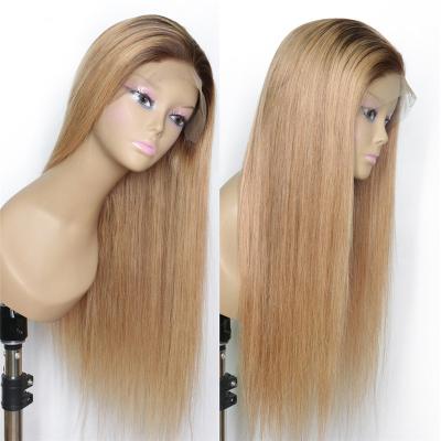 China Hot Selling Competitive Price Silky Straight Wave 13x4 Highlights Color Lace Front Human Hair Wig For Women for sale