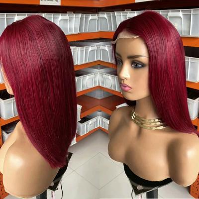 China 100% Real Custom Remy Straight Human Hair 1b/99j 99j Straight Lace Front Human Hair Wig for sale