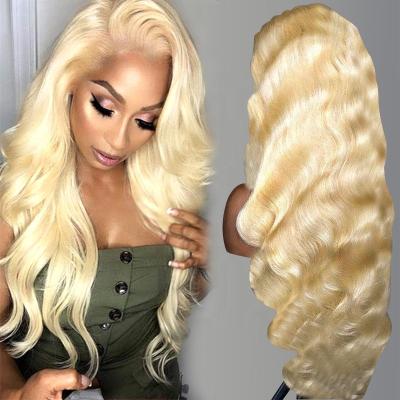 China Raw Virgin Blonde 613 613 Hair Wholesale Quality hiqh Body Wave Lace Front Human Hair Wigs for sale