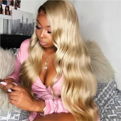 China Wholesale Virgin Glueless Blonde 613 Full Body Wave Lace Wig,Blonde Lace Front Wig Hair For White Women for sale