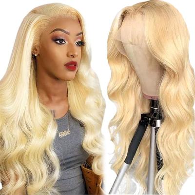 China Wholesale Brazilian Body Wave Swiss Lace 613 Blonde Full Lace Front 360 HD Human Hair Wigs For White Women for sale