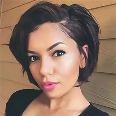 China High Quality Short Straight Brazilian Virgin Hair Straight Pixie Pixie Cut Hair Wig for sale