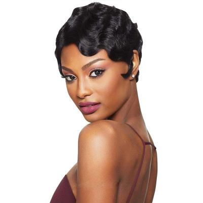 China Cheap Brazilian Straight Short Pixie Hair Virgin Hair 27 30 Ombre Highlight Color Short Pixie Cut Hair Wig 99j 613 for sale