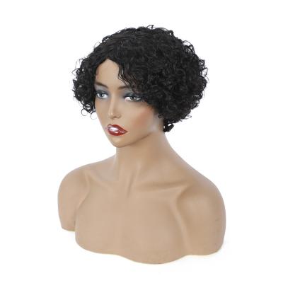 China Hot Selling Short Curly Afro Kinky Curly Short Pixie Straight Virgin Hair Amazon Pixie Wigs for sale