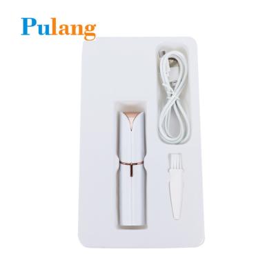 China Portable Mini Painless New Electric Eyebrow Trimmer USB Lipstick Ladies Filler 2 In 1 Electric Epilator Eyebrow Trimming Knife for sale