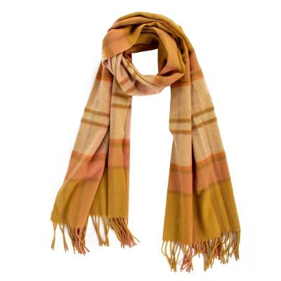 China Custom Soft Feeling Logo Printed Cashmere Scarf Winter Warm Cashmere Checked Scarves for sale