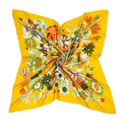 China Custom Made Soft Soft Feeling Fashion Twill Silk Scarf Women Double Print Silk Scarf Wholesale for sale