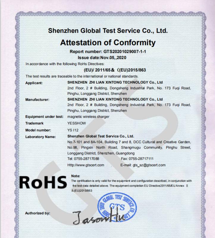 RoHS - Shenzhen City Kalirai Technology Co., Ltd.