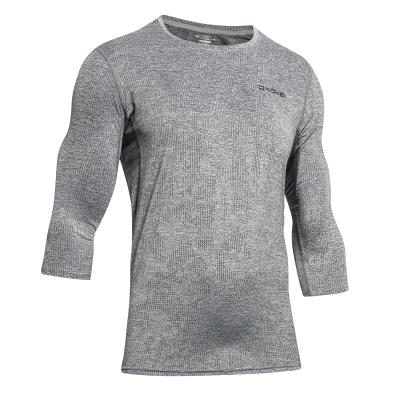 China Outdoor Sports Breathable Quick Dry Three Quarter Sleeve Clothes Fitness Sweat Running Training Clothes Men's Breathable T-Shirt for sale