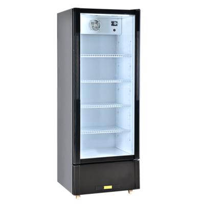 China Single-temperature factory sale commercial upright display defrost/no frost 360L glass cooler showcase for supermarket for sale