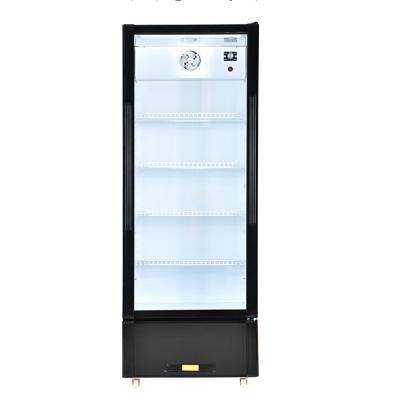 China Single-temperature factory sale commercial beverage display defrost/no frost 320L upright glass cooler showcase for supermarket for sale