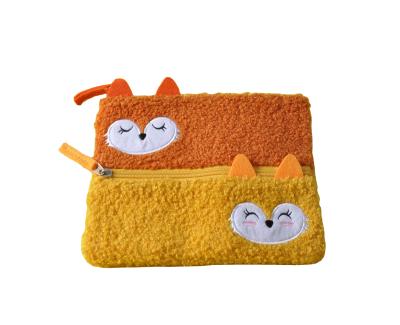 China Schools & New Arrival Kawaii Pen Pouch Zipper Pencil Case Cosmetic Bag Zipper Travel Travel Makeup Offices Bag Cute Animal Lamb Woolen Soft Women for sale