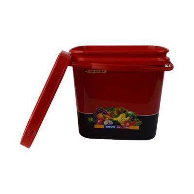 China pp wholesale high quality square 10 liter pp plastic buckets with 10l plastic lids for sale