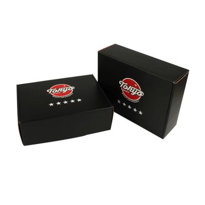 China Recycled Materials Folding Black Shoes Packaging Cardboard Custom Size Making Corrugated Gift Mailer Box for sale