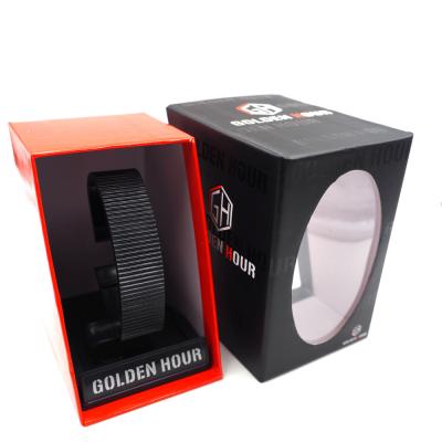 China Eco-friendly Stand Up Modern Foldable Show Cardboard Gift Packaging Watch Box Recyclable Watch Box for sale