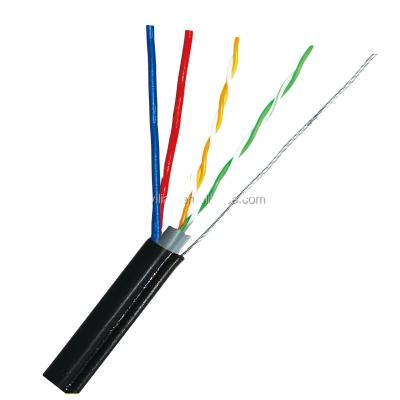 China Telecommunication / monitor monitor line 2 pair twist structure two power cat5e network cable with steel for sale