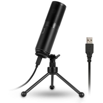 China 180 Degree Adjustable Q9 Metal Usb Studio Microphone With Tripod Stand And Metal Led Professional Voice Recording Usb Condenser Studio Microphone for sale