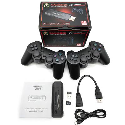 China Support Multi Players X2 Plus Retro Game Stick 64G TV HD 4K Output Plug and Play with Dual 2.4G Wireless Controllers GD10 3D Video Game Consoles for sale